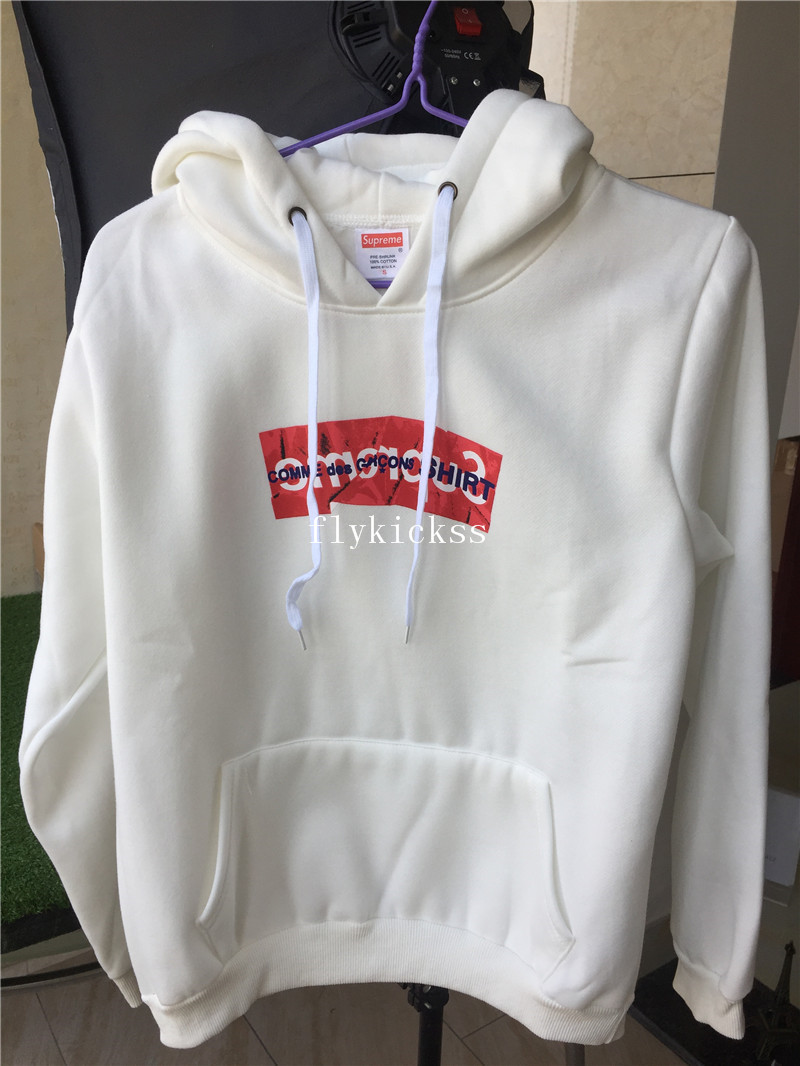 Supreme SUP Box Logo White Hoodie